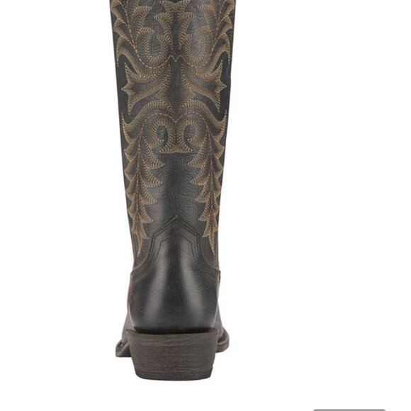 Ariat Revel Black Leather Cowboy Boots - 9.5 - Picture 4 of 16